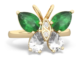 Emerald Butterfly 14K Yellow Gold ring R2215