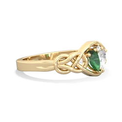 Emerald Celtic Love Knot 14K Yellow Gold ring R5420