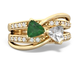 Emerald Bowtie 14K Yellow Gold ring R2360