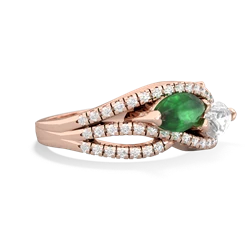 Emerald Diamond Rivers 14K Rose Gold ring R3070