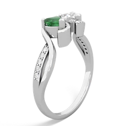 Emerald Side By Side 14K White Gold ring R3090