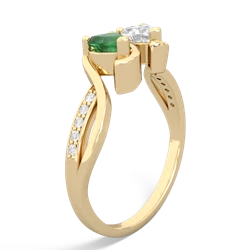 Emerald Side By Side 14K Yellow Gold ring R3090