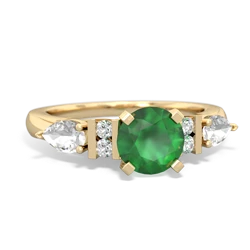 Emerald 6Mm Round Eternal Embrace Engagement 14K Yellow Gold ring R2005