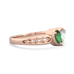 Emerald Filligree 'One Heart' 14K Rose Gold ring R5070