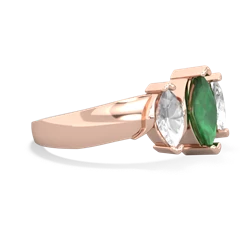 Emerald Three Peeks 14K Rose Gold ring R2433