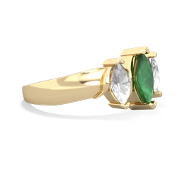 Emerald Three Peeks 14K Yellow Gold ring R2433