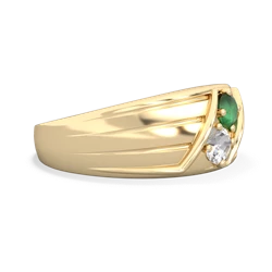 Emerald Men's Streamline 14K Yellow Gold ring R0460