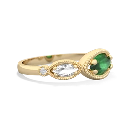 Emerald Milgrain Marquise 14K Yellow Gold ring R5700