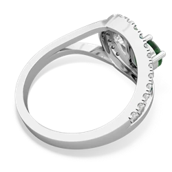 Emerald Nestled Heart Keepsake 14K White Gold ring R5650