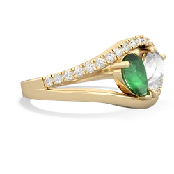 Emerald Nestled Heart Keepsake 14K Yellow Gold ring R5650