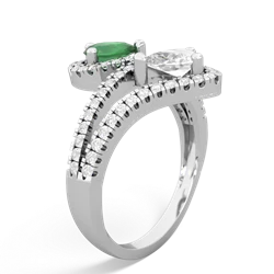 Emerald Diamond Dazzler 14K White Gold ring R3000