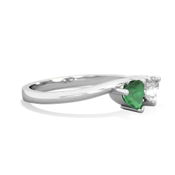 Emerald Sweethearts 14K White Gold ring R5260