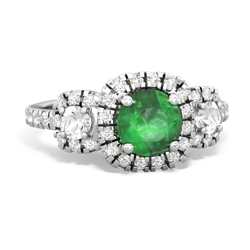 Emerald Regal Halo 14K White Gold ring R5350