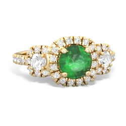 Emerald Regal Halo 14K Yellow Gold ring R5350