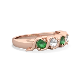 Emerald Anniversary Band 14K Rose Gold ring R2089