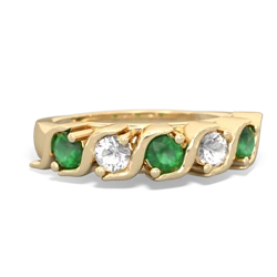 Emerald Anniversary Band 14K Yellow Gold ring R2089