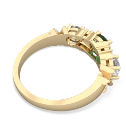 Emerald Hugs And Kisses 14K Yellow Gold ring R5016