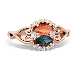 Fire Opal Love Nest 14K Rose Gold ring R5860