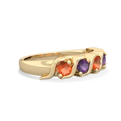 Fire Opal Anniversary Band 14K Yellow Gold ring R2089