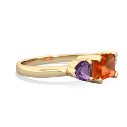 Fire Opal Three Stone 14K Yellow Gold ring R5235