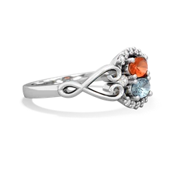 Fire Opal Love Nest 14K White Gold ring R5860