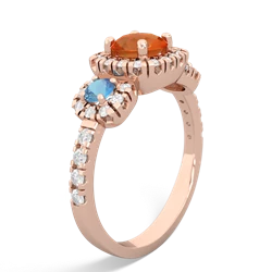 Fire Opal Regal Halo 14K Rose Gold ring R5350