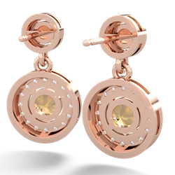 Fire Opal Halo Dangle 14K Rose Gold earrings E5319