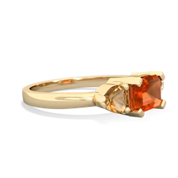 Fire Opal Three Stone 14K Yellow Gold ring R5235