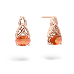 Fire Opal Celtic Trinity Knot 14K Rose Gold earrings E2389