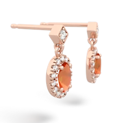 Fire Opal Antique-Style Halo 14K Rose Gold earrings E5720