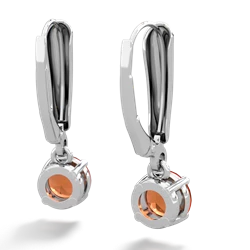 Fire Opal 6Mm  Round Lever Back 14K White Gold earrings E2786