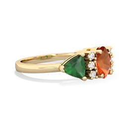 Fire Opal Antique Style Three Stone 14K Yellow Gold ring R2186