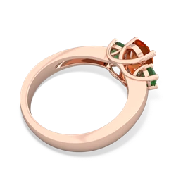 Fire Opal Three Stone Oval Trellis 14K Rose Gold ring R4024