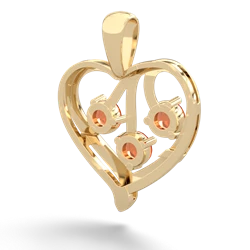 Smoky Quartz Glowing Heart 14K Yellow Gold pendant P2233