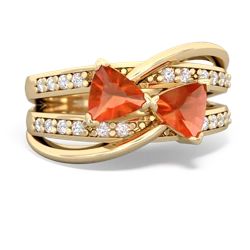 Fire Opal Bowtie 14K Yellow Gold ring R2360