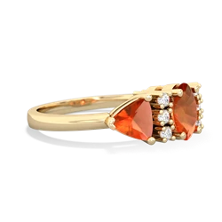 Fire Opal Antique Style Three Stone 14K Yellow Gold ring R2186