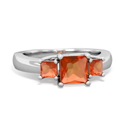 Citrine Three Stone Trellis 14K White Gold ring R4015