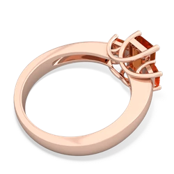 Sapphire Three Stone Emerald-Cut Trellis 14K Rose Gold ring R4021