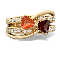 Fire Opal Bowtie 14K Yellow Gold ring R2360