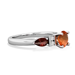 Fire Opal 6Mm Round Eternal Embrace Engagement 14K White Gold ring R2005