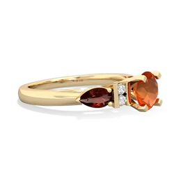 Fire Opal 6Mm Round Eternal Embrace Engagement 14K Yellow Gold ring R2005