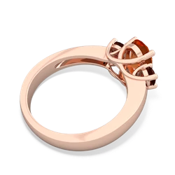 Fire Opal Three Stone Oval Trellis 14K Rose Gold ring R4024