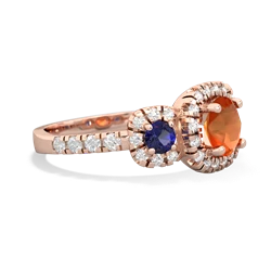 Fire Opal Regal Halo 14K Rose Gold ring R5350