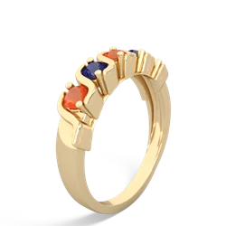 Fire Opal Anniversary Band 14K Yellow Gold ring R2089