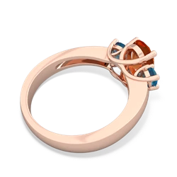 Fire Opal Three Stone Oval Trellis 14K Rose Gold ring R4024