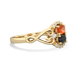 Fire Opal Love Nest 14K Yellow Gold ring R5860