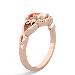 Fire Opal Love Nest 14K Rose Gold ring R5860