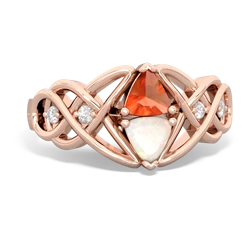 Fire Opal Keepsake Celtic Knot 14K Rose Gold ring R5300