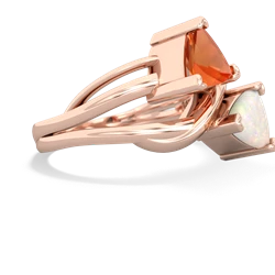 Fire Opal Split Band Swirl 14K Rose Gold ring R2341