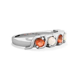 Fire Opal Anniversary Band 14K White Gold ring R2089